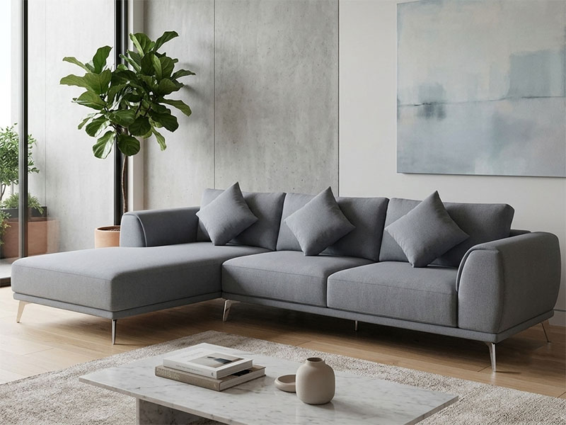 Sofa góc bọc nỉ/vải ấm cúng