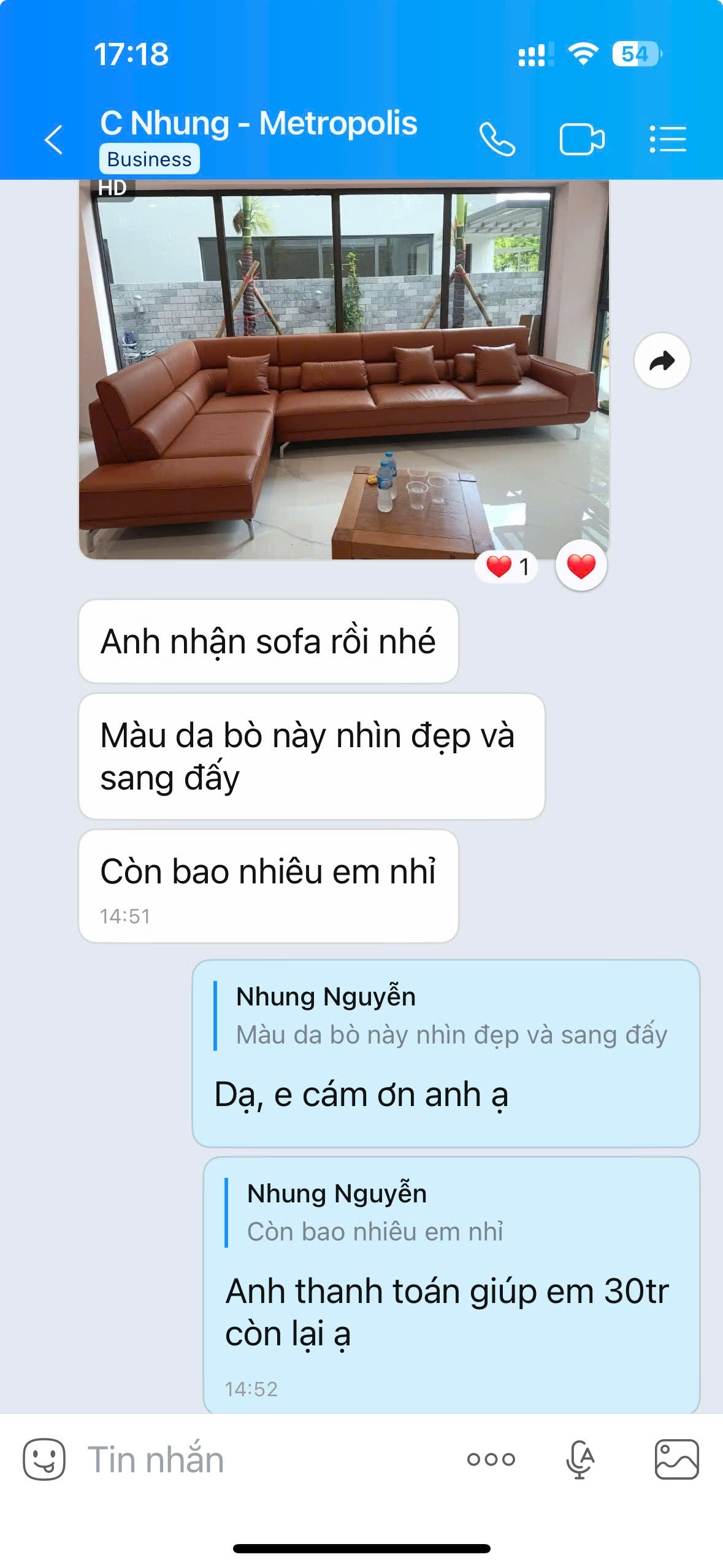 Phản hồi khách hàng qua Zalo