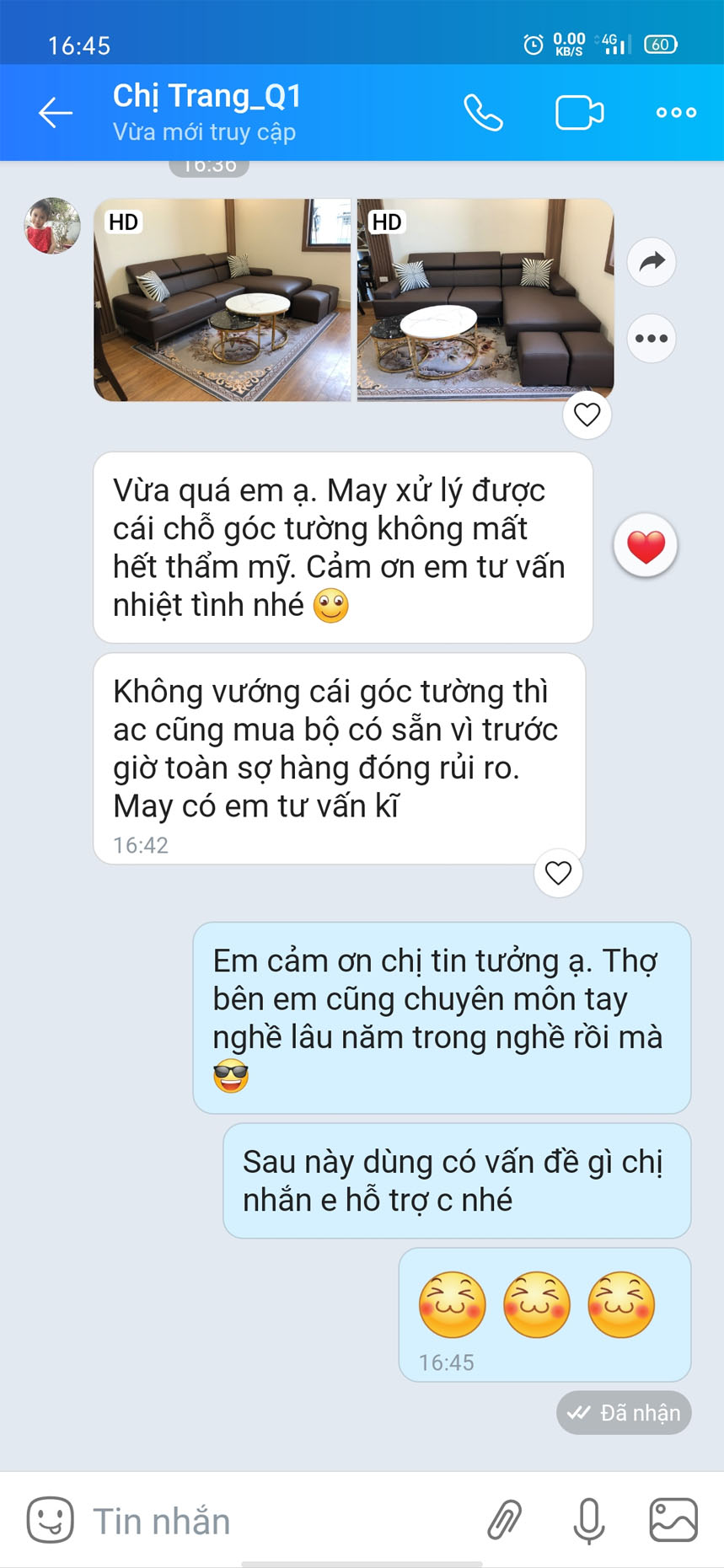 Phản hồi khách hàng qua Zalo