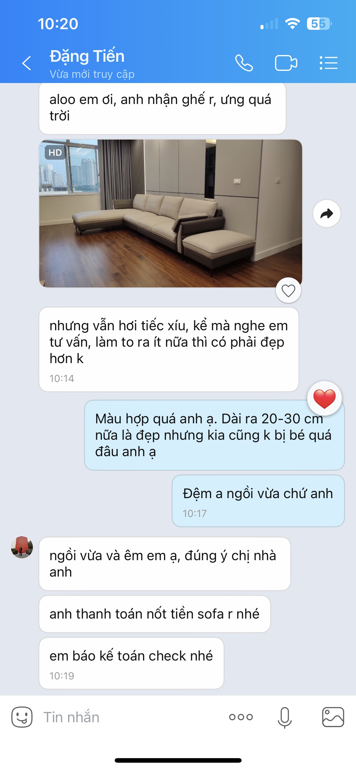 Phản hồi khách hàng qua Zalo
